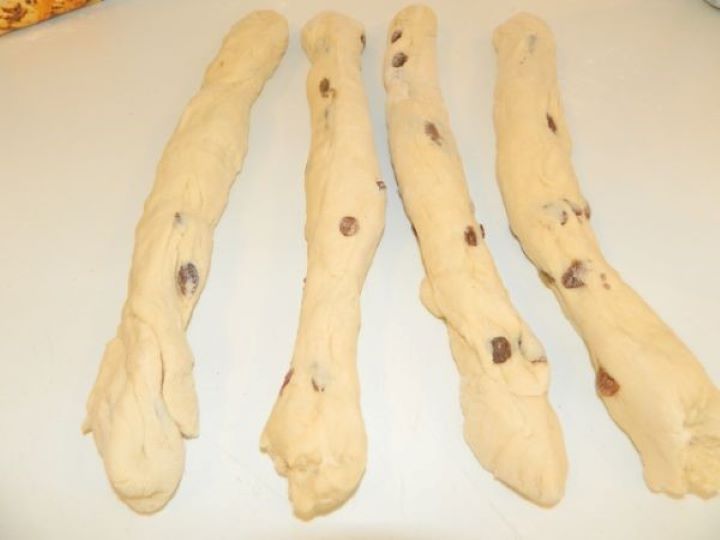 Sweet Bread-Dough Ropes Four Dough Ropes on the Table