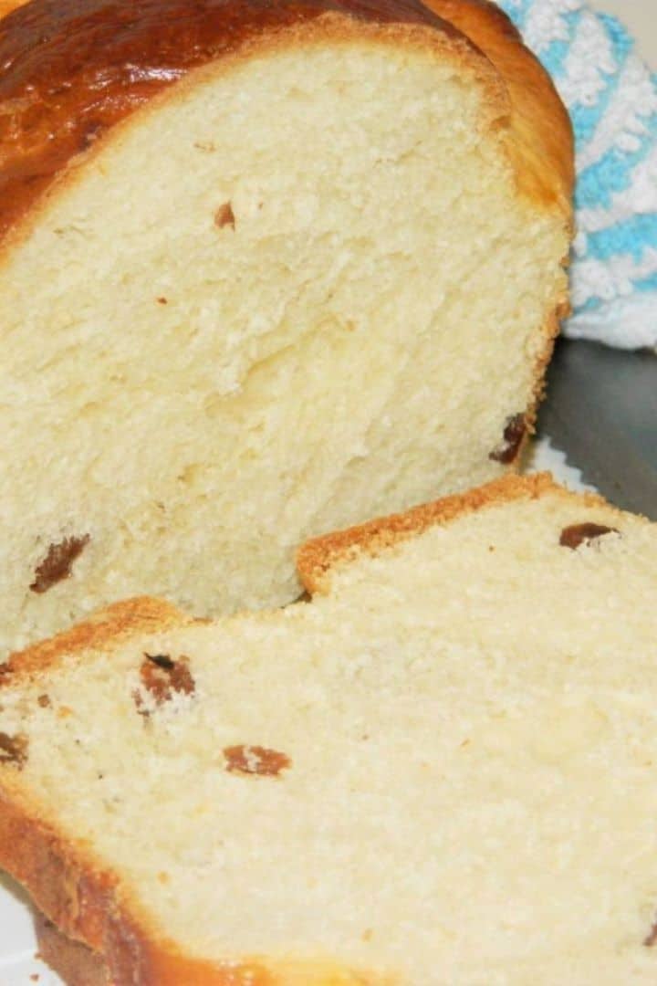 Sweet Bread Sliced on the Cutting Board