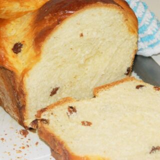 Sweet Bread With Raisins-Sliced on the Table