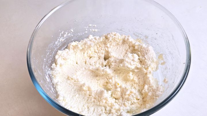 Cheese Filling in the Glass Bowl
