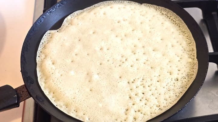 Frying Crepe in the Pan