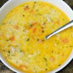 Greek Lemon Chicken Soup Recipe-Served in Bowl