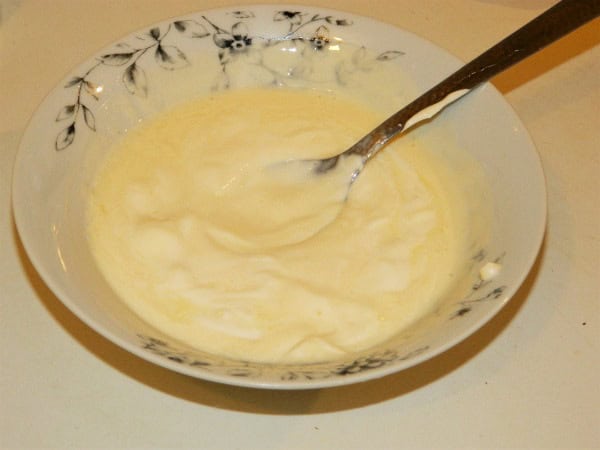 Greek Lemon Chicken Soup Recipe-In Timea's Kitchen Magic Style 17 Mixed egg yolk and sour cream, with lemon juice.