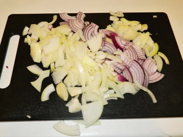 Best Vegetable Stew Recipe-Sliced onions.