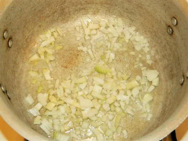 Traditional Hungarian Goulash Recipe-Frying Chopped Onions