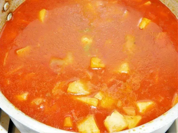 Traditional Hungarian Goulash Recipe-Goulash in the Pot Ready to Serve