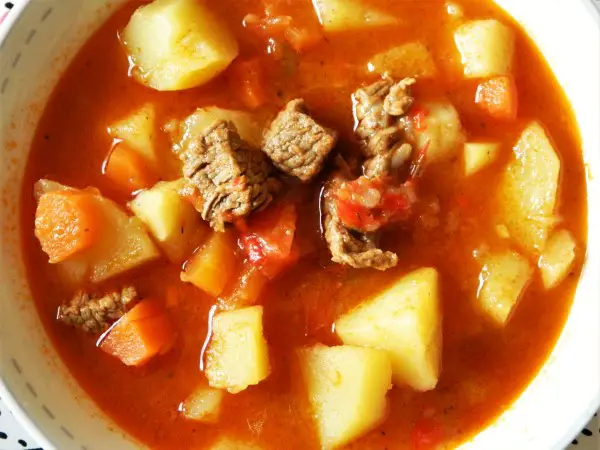 Traditional Hungarian Goulash Recipe-Served Hot in the Bowl