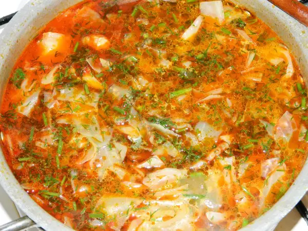 Best Cabbage Soup Recipe-Boiling Cabbage Soup With Dill