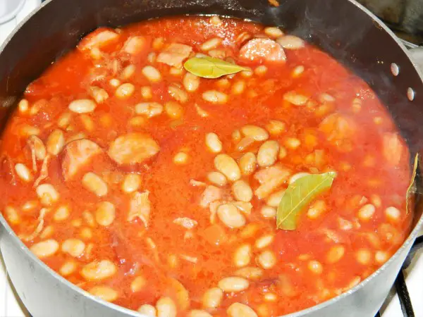 Chorizo Sausage and Beans Casserole-Bean Stew is Ready