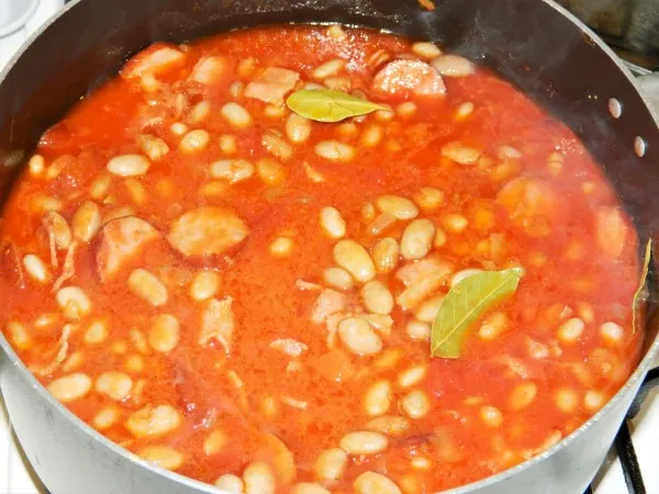 Chorizo Sausage and Beans Casserole-Bean Stew is Ready