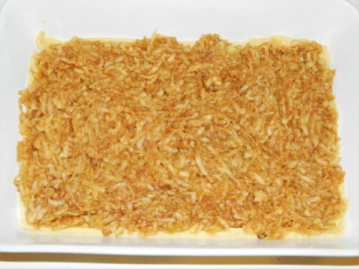 Grated Apple on the First Sheet of Dough