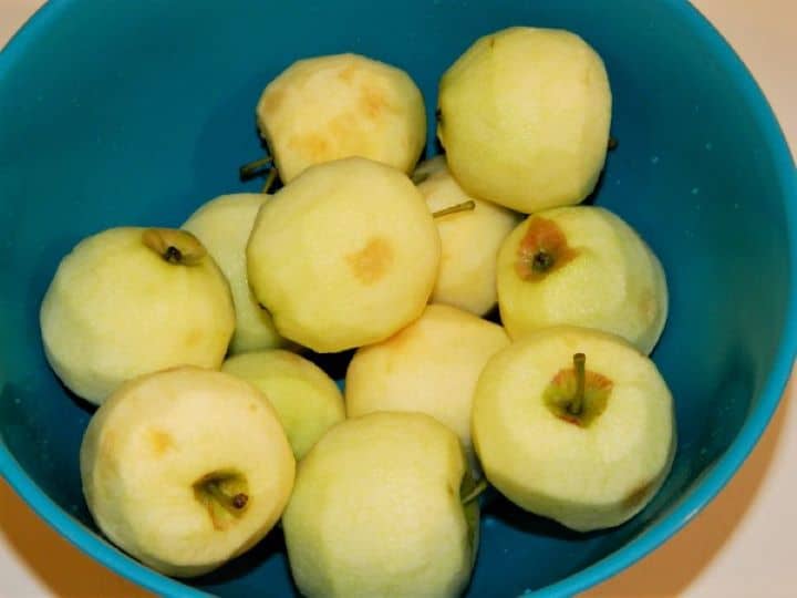 Peeled Apples in the Bowl
