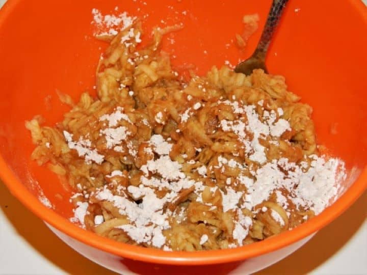 Squeezed Grated Apple with Cinnamon and Vanilla Sugar