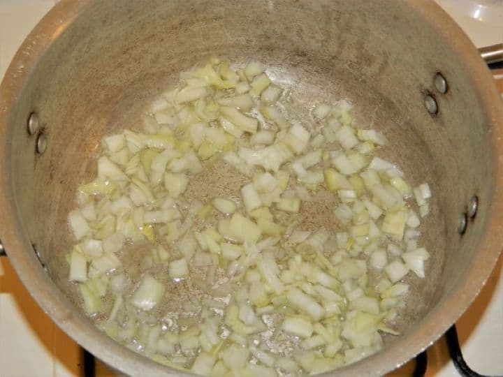 Sautéing Chopped Onions in the Pot