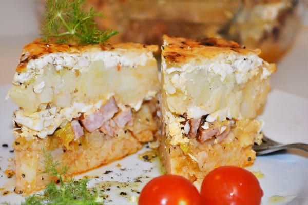 Best Cheesy Potato Casserole Recipe-Served on Plate