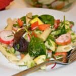 Easy Cold Pasta Salad Recipe-Served on the Plate