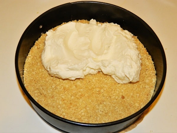 Best Raspberry Cheesecake Recipe-Second Layer is Mixed Cheese Cream