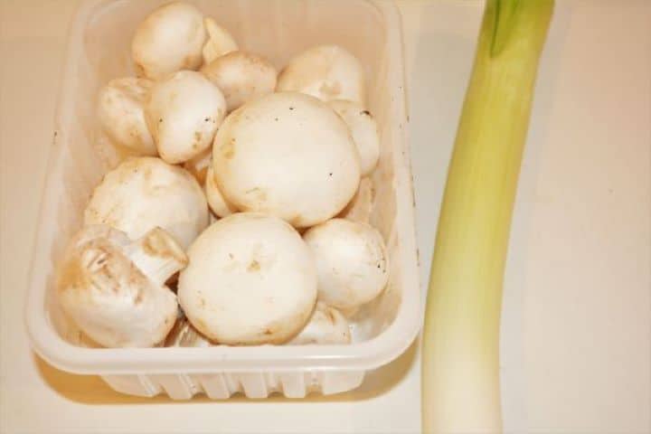 Best Turkey Stew Recipe-Mushrooms and Leak Mushrooms and Leek on the Table