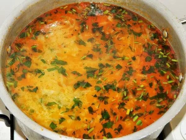 Creamy Kohlrabi Soup Recipe-Chopped Parsley in the Soup