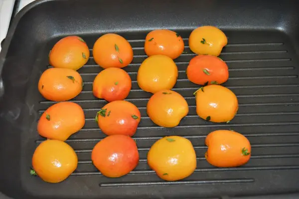 Grilled Apricot Salad Recipe-Grilling Apricots Cut in Two