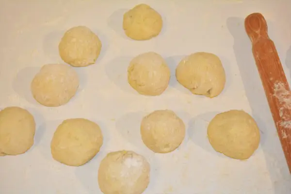 Best Plum Dumplings Recipe-Dough Balls on Working Table