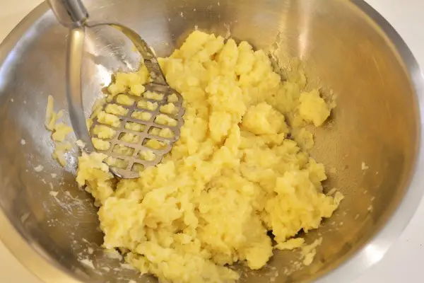 Best Plum Dumplings Recipe-Mashed Potatoes in Bowl