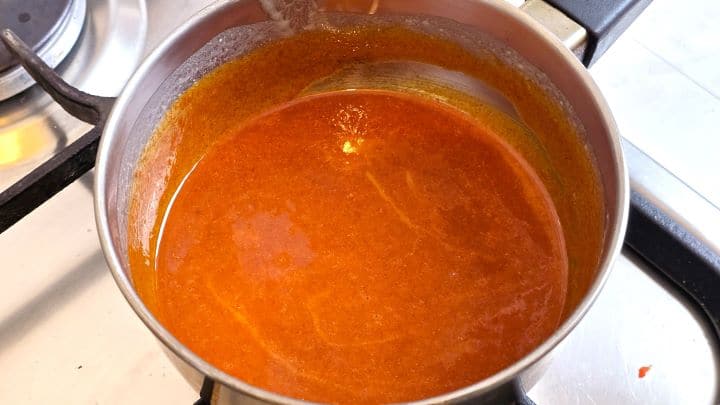 Roux With Paprika in the Saucepan