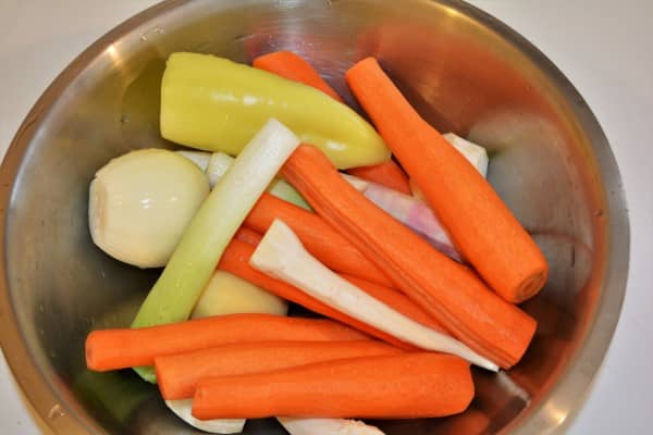 World Best Turkey Soup Recipe-Cleaned and Peeled Vegetables From Soup