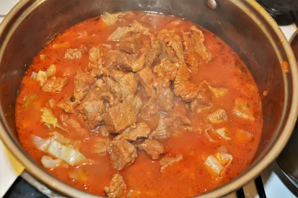 Beef and Cabbage Stew Recipe-Simmered Beef Meat in Cabbage Stew