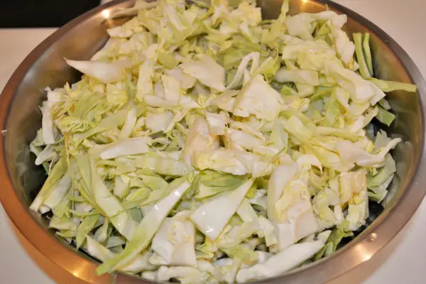 Beef and Cabbage Stew Recipe-Sliced Sweetheart Cabbage
