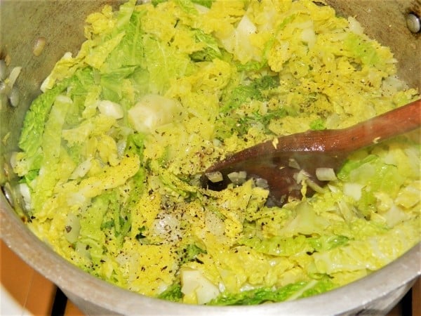 Frankfurter Soup With Savoy Cabbage and Potatoes 4 Frankfurter Soup With Savoy Cabbage-Frying Cabbage