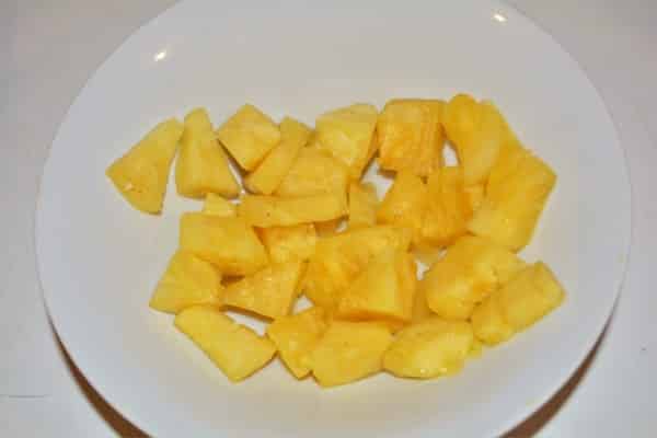 King Prawn Noodles Recipe - Pineapple Cut in Cubes