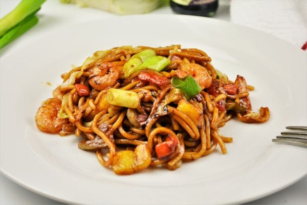 King Prawn Noodles Recipe - Served on Plate
