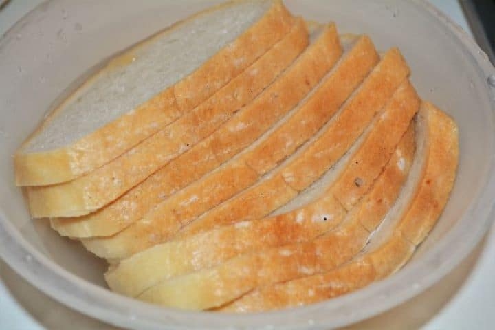 Soaked Bread Slices in the Bowl