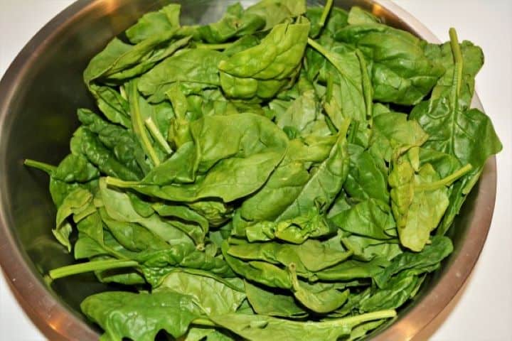 Fresh Spinach Leaves in a Bowl