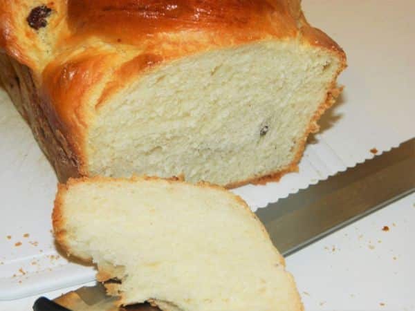Sweet Bread-Sliced With a Knife