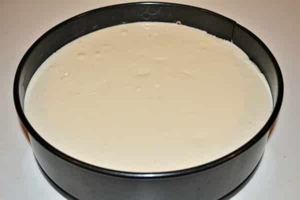 The Best Russian Cheesecake Recipe - Batter in the Baking Pan Ready to Bake