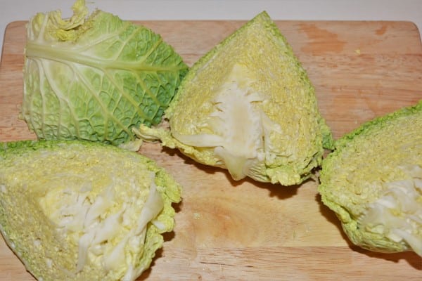 Best Sauteed Savoy Cabbage Recipe-Savoy Cabbage Cut in Four