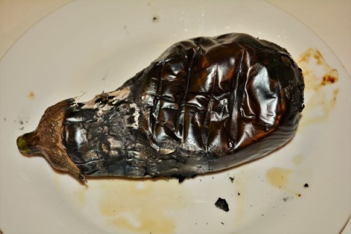 Grilled Eggplant Dip Recipe-Roasted Eggplant Roasted Eggplant on the Plate