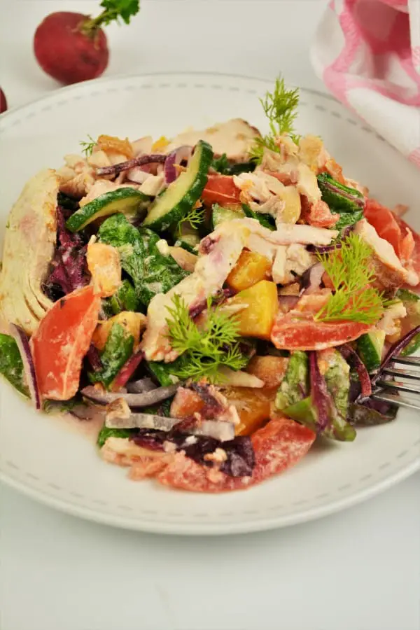Best Leftover Turkey Salad Recipe-Served on the Plate