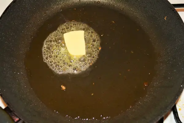 Easiest Teriyaki Chicken Recipe-Melting Butter in the Pan