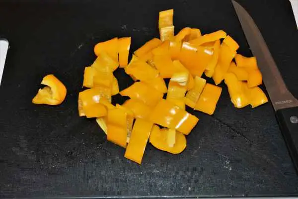 Best Chicken Casserole Recipe-Yellow Sweet Pepper Cut in Pieces