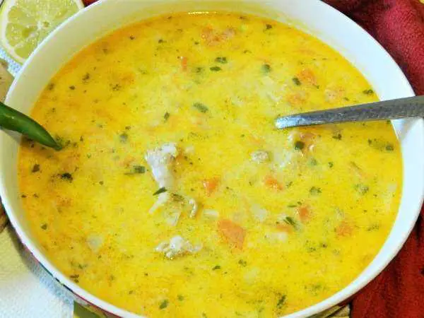 Greek Lemon Chicken Soup Recipe-Served With More Lemon Juice and Hot Pepper