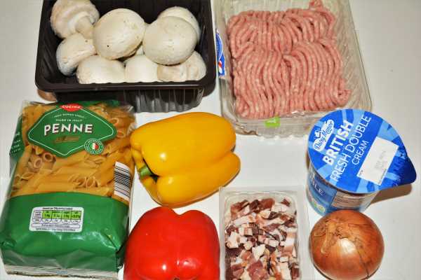 Pasta With Pork Mince-Ingredients Pasta With Pork Mince-Ingredients