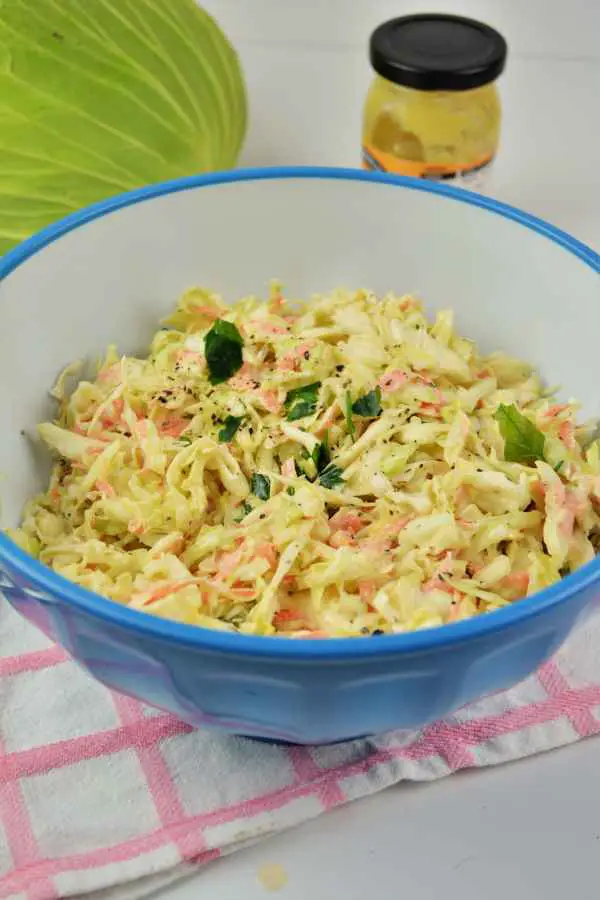 Quick and Easy Homemade Coleslaw Recipe-Served in a Bowl