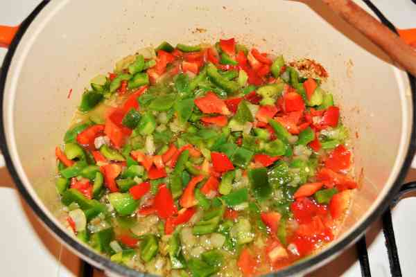 Best Turkey Cacciatore Recipe-Frying Peppers and Chopped Onions Pot