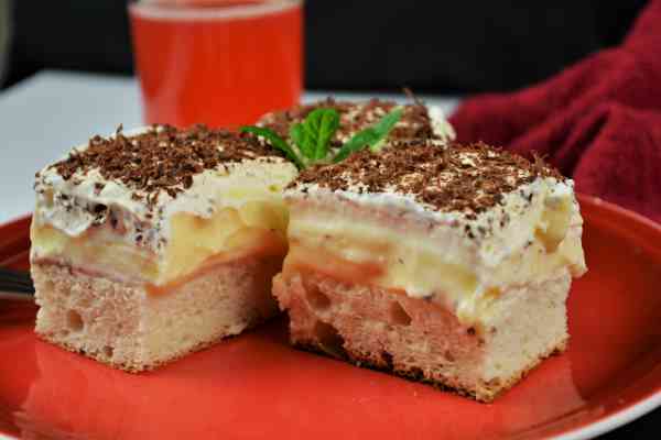 Floating Island Cake Recipe-Served on Plate