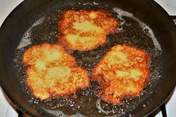 Homemade Hash Browns Recipe-Frying on the Other Side in the Pan