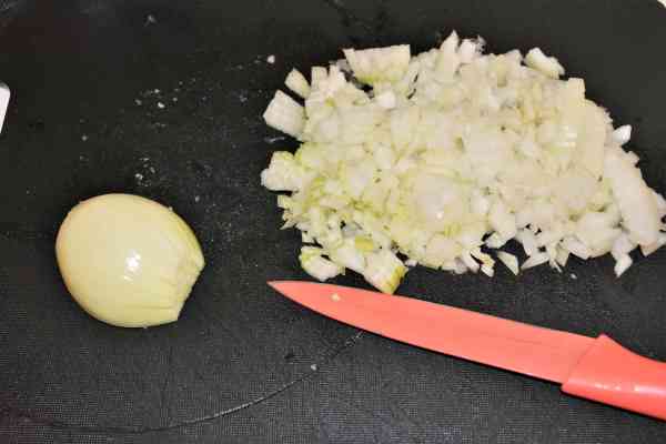Easy Potato Moussaka Recipe-Chopped Onions