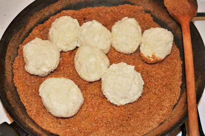 Best Cottage Cheese Dumplings-Boiled Cheese Balls in the Fried Breadcrumbs Boiled Hungarian cottage cheese dumplings added directly into the skillet of warm toasted breadcrumbs.